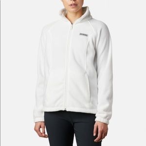 Columbia White Benton Springs Full Zip Fleece Jacket Sea Salt Size Large